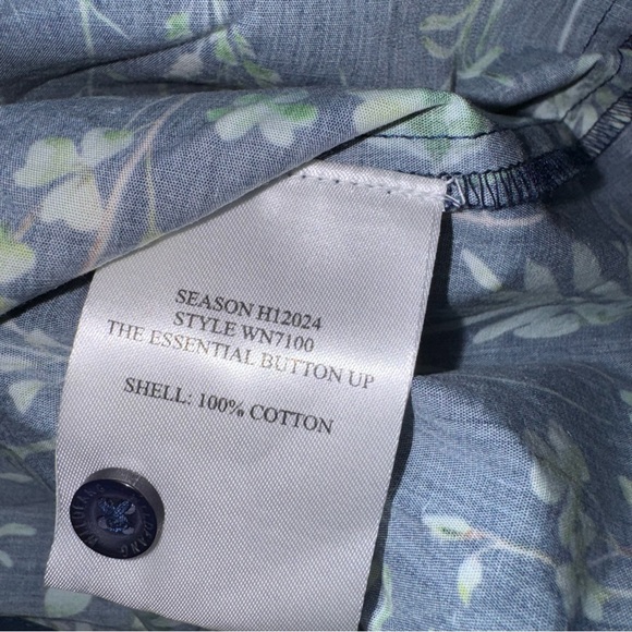 NWT Wildfang The Essential Button Up Floral Shirt Green Blue S Leaf - Picture 9 of 9